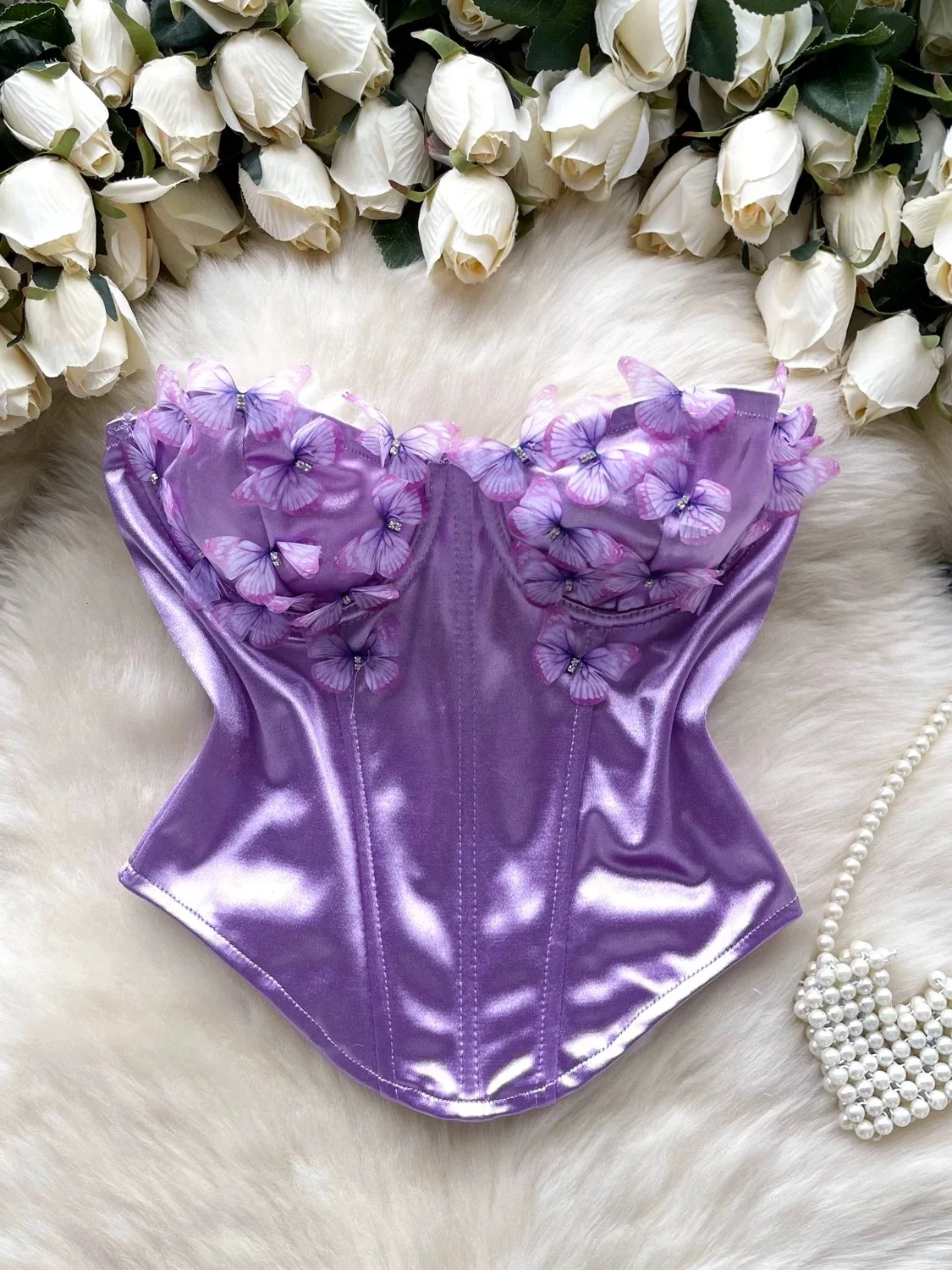 French elegant three-dimensional butterfly fashion corset, retro high-end solid color corset, wedding party evening dress
French elegant three-dimensional butterfly fashion corset, retro high-end solid color corset, wedding party evening dress