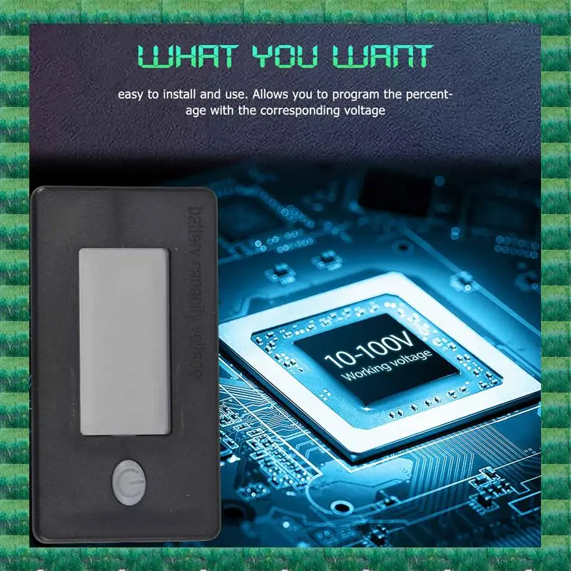B76A Battery Capacity Monitor,10-100V Battery Meter, 12V 24V 48V Percentage Voltage Fahrenheit Temperature Indicator Meter
B76A Battery Capacity Monitor,10-100V Battery Meter, 12V 24V 48V Percentage Voltage Fahrenheit Temperature Indicator Meter