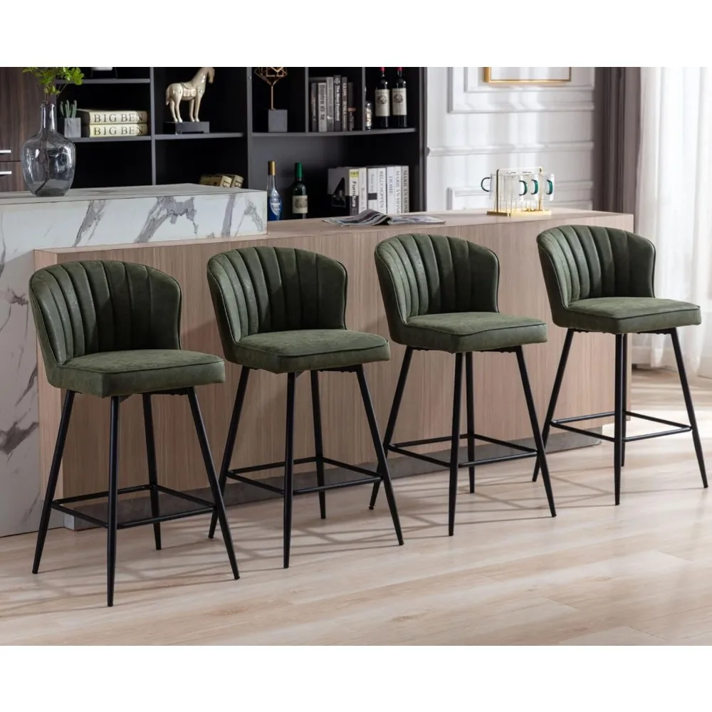 Counter Height Bar Stools Set of 2 Modern Bar Chairs with Back Leather Upholstered Barstools with Metal Footrest Comfortable
Counter Height Bar Stools Set of 2 Modern Bar Chairs with Back Leather Upholstered Barstools with Metal Footrest Comfortable
