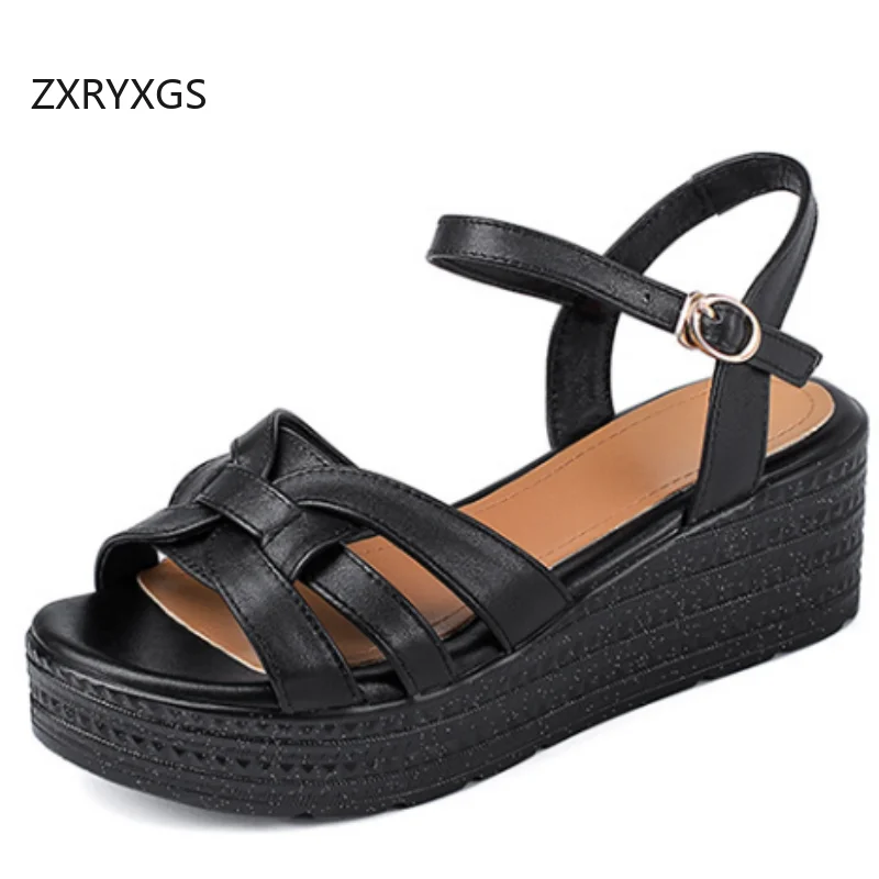 ZXRYXGS Summer Thick Soled Wedges Sandals 2025 New Fashion Open Toe Women Genuine Leather Sandals Comfortable Large Size Sandals
ZXRYXGS Summer Thick Soled Wedges Sandals 2025 New Fashion Open Toe Women Genuine Leather Sandals Comfortable Large Size Sandals