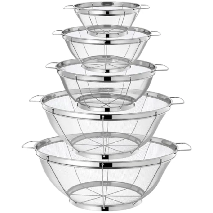 Pack Stainless Steel Colander Set, Fine Mesh Strainer with Handles and Base, Net Kitchen Colander Sieves for Washing Fruits, Ve
Pack Stainless Steel Colander Set, Fine Mesh Strainer with Handles and Base, Net Kitchen Colander Sieves for Washing Fruits, Ve