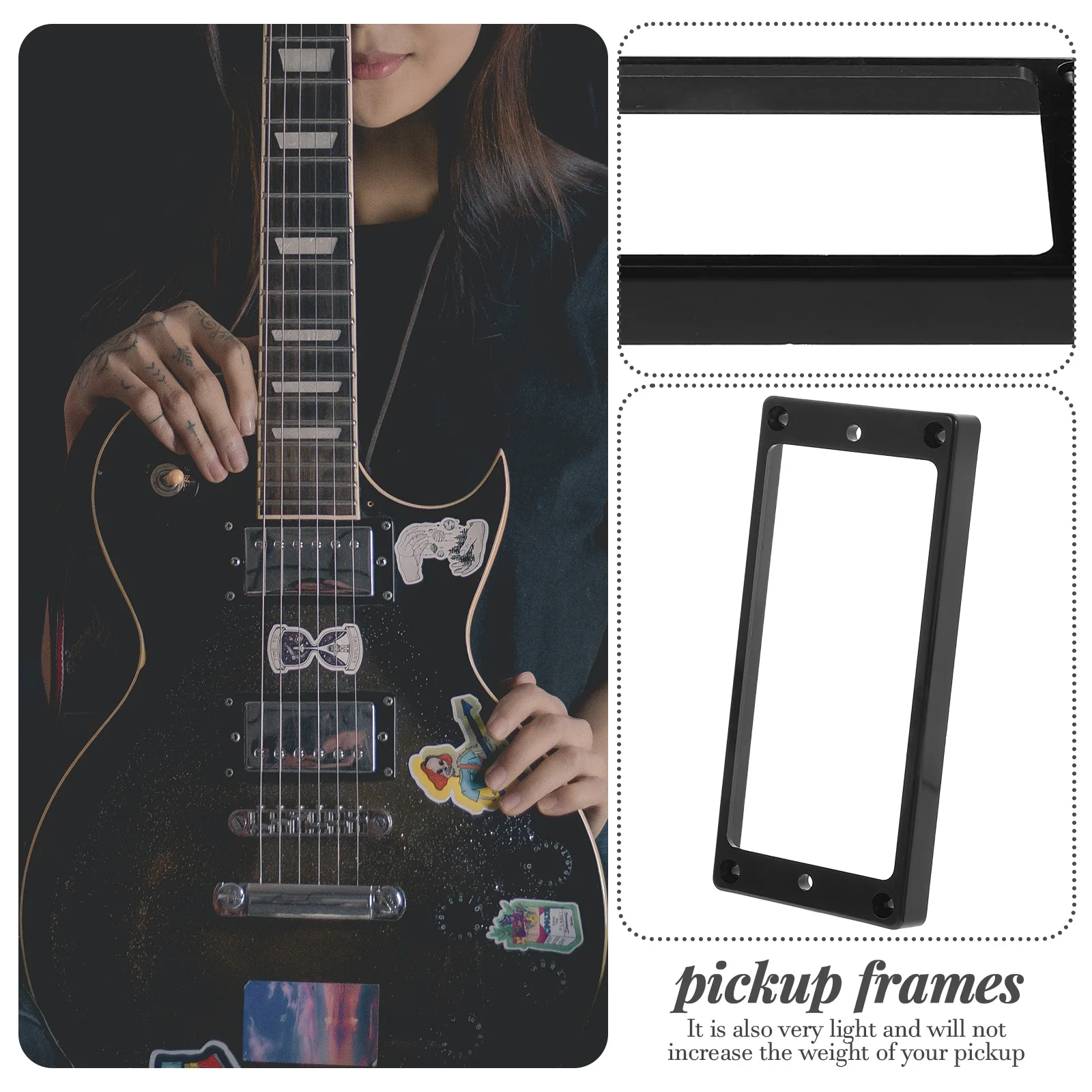 2Pcs Dual Pickup Guitar Frames Black Covers Portable Durable Plastic Assembly Electric Guitar Replacement Part
2Pcs Dual Pickup Guitar Frames Black Covers Portable Durable Plastic Assembly Electric Guitar Replacement Part