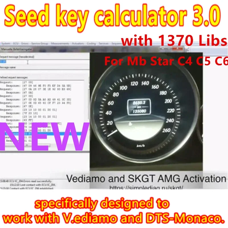 Newest Seed key calculator 3.0 For MB Cars For MB Star C4 C5 C6 Seed Key Calculator Online Service for Vediamo dts Monaco unlock
Newest Seed key calculator 3.0 For MB Cars For MB Star C4 C5 C6 Seed Key Calculator Online Service for Vediamo dts Monaco unlock