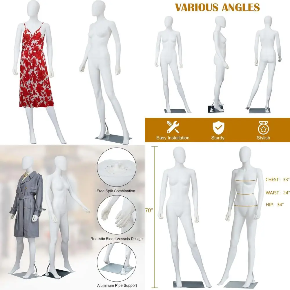 69 Adjustable Detachable Male Mannequin for Standing or Sewing, Ideal for Market, Shop Window Displays (White)
69 Adjustable Detachable Male Mannequin for Standing or Sewing, Ideal for Market, Shop Window Displays (White)