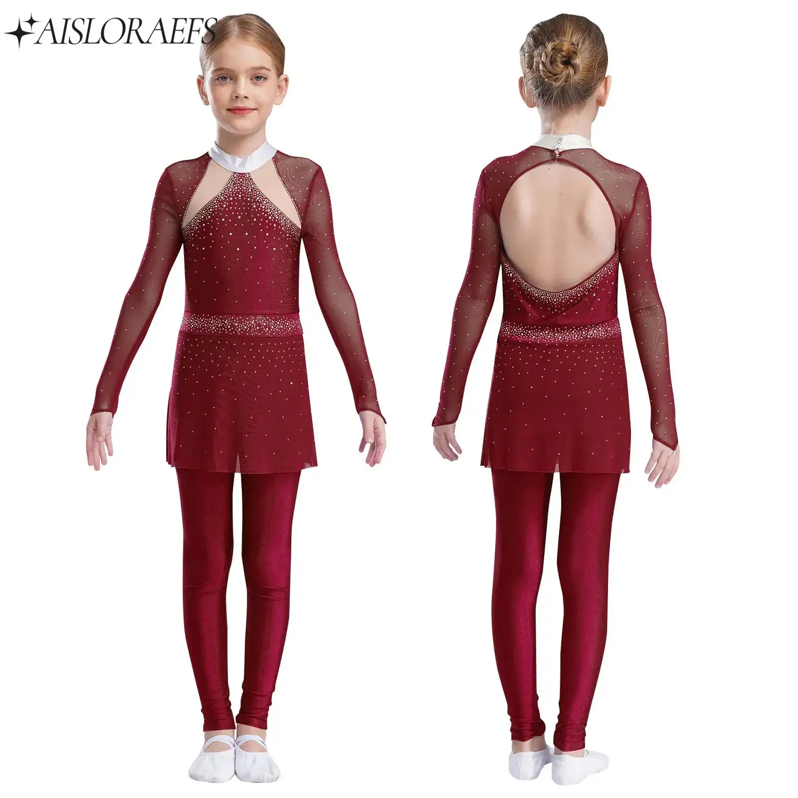 Kids Girls Ballet Dance Gymnastics Leotards Figure Skating Skirted Jumpsuit Performance Costume Long Sleeve Rhinestones Bodysuit
Kids Girls Ballet Dance Gymnastics Leotards Figure Skating Skirted Jumpsuit Performance Costume Long Sleeve Rhinestones Bodysuit