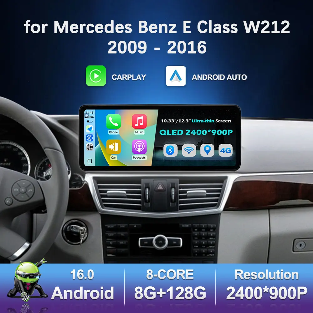 Автомагнитола Carplay с мультимедийным плеером для Mercedes Benz E-класса W212 2009-2016, QLED-экран, 4G, Android 16, автоаксессуары, стереосистема
Автомагнитола Carplay с мультимедийным плеером для Mercedes Benz E-класса W212 2009-2016, QLED-экран, 4G, Android 16, автоаксессуары, стереосистема