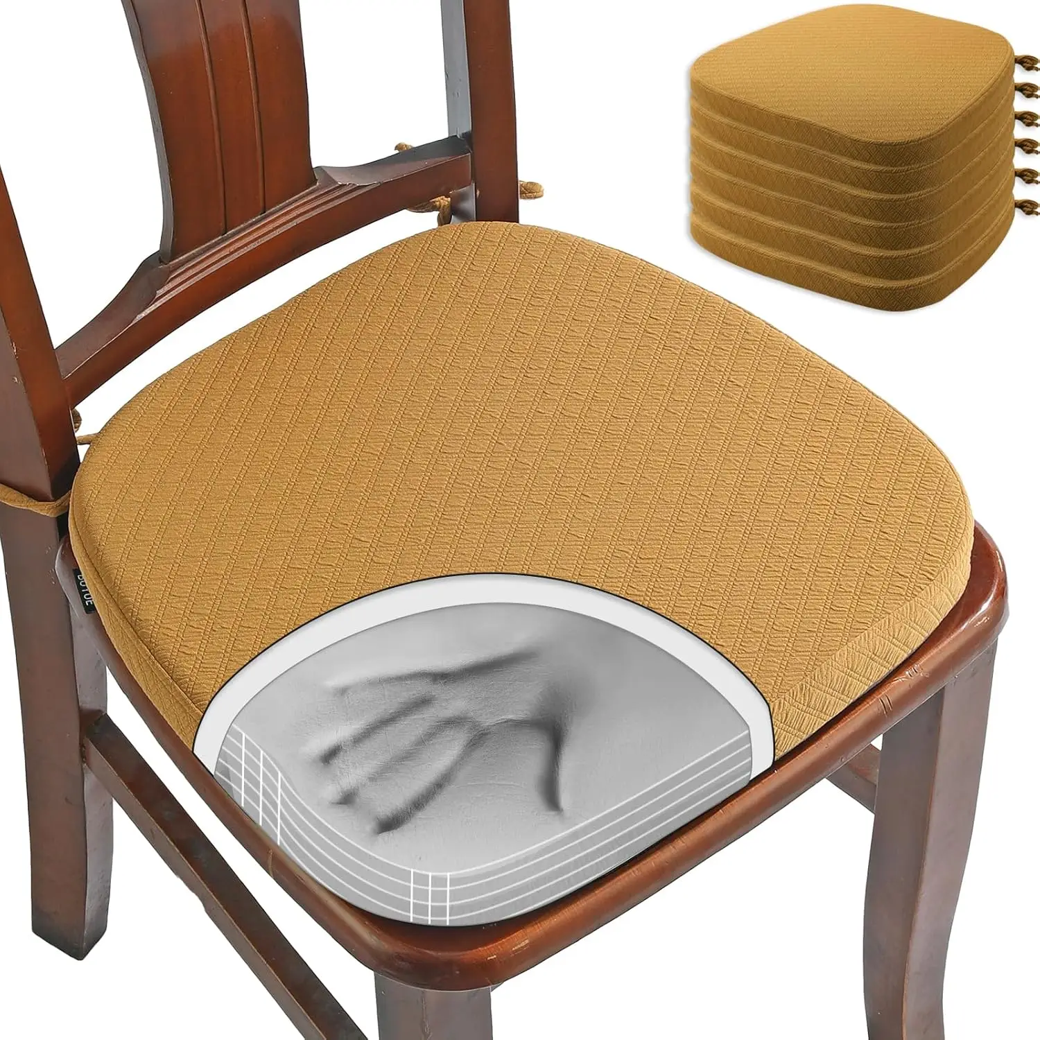 Luxury Memory Foam Chair Cushions 6 Pack, Jacquard 16"" U-Shape Comfortable Dining Chair Pads, Removable Slip Resistant Kitchen
Luxury Memory Foam Chair Cushions 6 Pack, Jacquard 16"" U-Shape Comfortable Dining Chair Pads, Removable Slip Resistant Kitchen