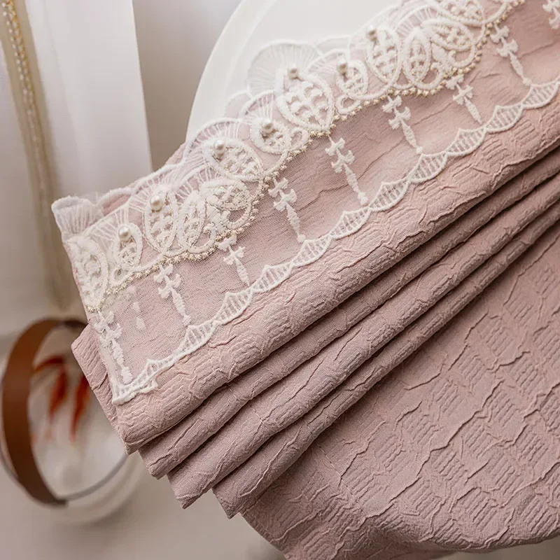 Small Fragrant Crease French Pink Jacquard Lace Patched Curtains For Living Room Bedroom French Window Custom Balcony
Small Fragrant Crease French Pink Jacquard Lace Patched Curtains For Living Room Bedroom French Window Custom Balcony