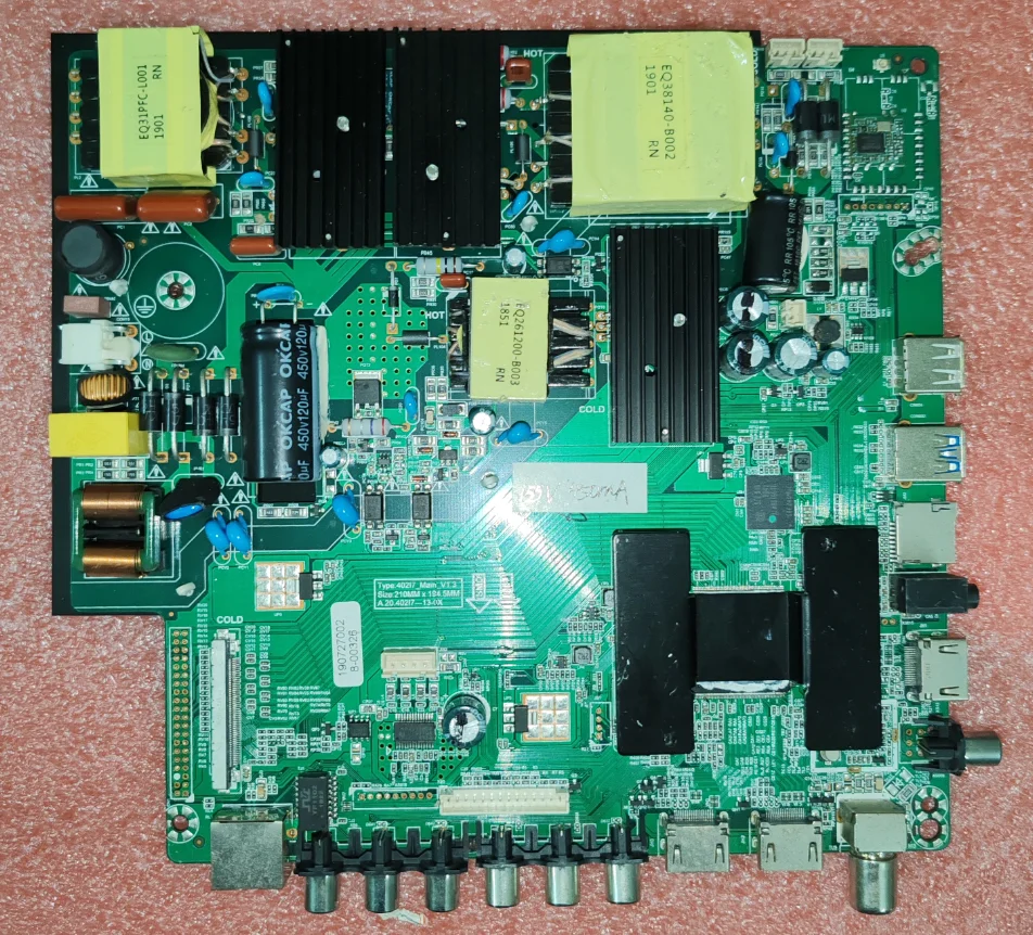 40217_MAIN_V1.3 A.20.40217--13-0X 192727002 Three in one 4K TV motherboard, tested physical photos for 155V 450MA
40217_MAIN_V1.3 A.20.40217--13-0X 192727002 Three in one 4K TV motherboard, tested physical photos for 155V 450MA