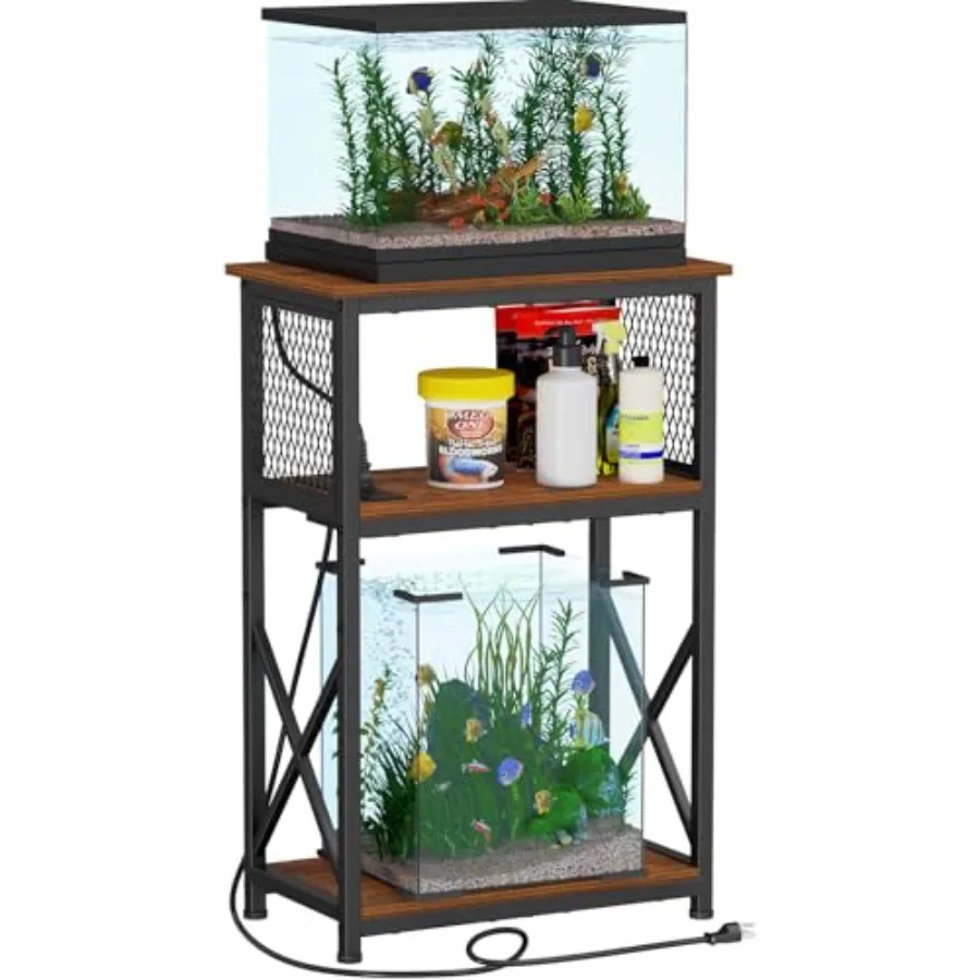 10 Gallon Fish Tank Stand with Power Outlets, Aquarium Stand with Storage, 3 Tier Heavy Metal Reptile Tank Stand Fish Tank Shel
10 Gallon Fish Tank Stand with Power Outlets, Aquarium Stand with Storage, 3 Tier Heavy Metal Reptile Tank Stand Fish Tank Shel