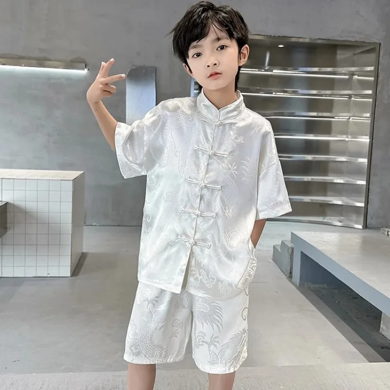 Летние топы Hanfu для мальчиков, шорты, костюм Тан, костюм с короткими рукавами, детская одежда, модные детские комплекты, повседневная одежда для мальчиков-подростков
Летние топы Hanfu для мальчиков, шорты, костюм Тан, костюм с короткими рукавами, детская одежда, модные детские комплекты, повседневная одежда для мальчиков-подростков