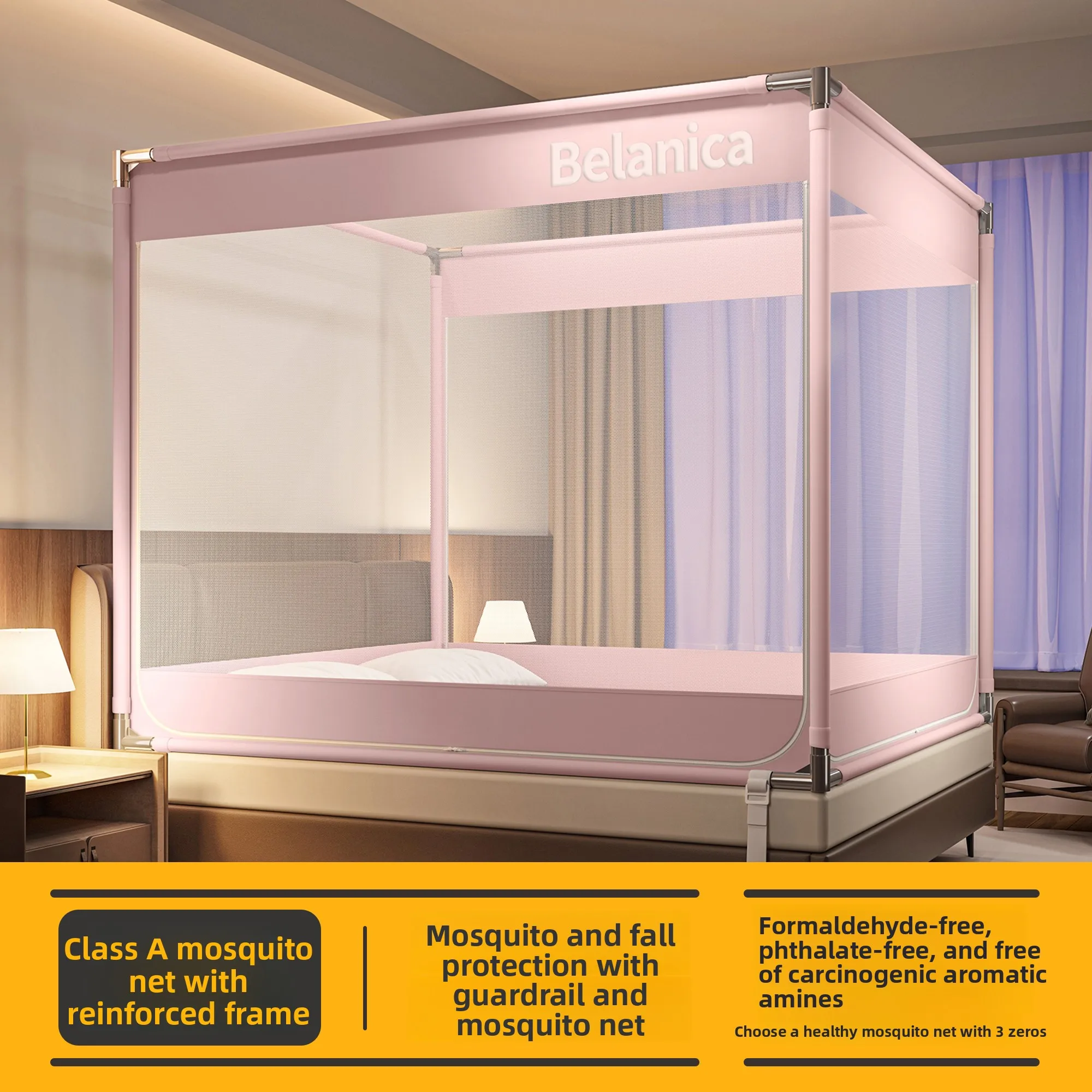 Full Coverage Mosquito Net Child Safety Bed No Installation Required Mongolian Tent Style Drop Proof Design for Bedroom Use
Full Coverage Mosquito Net Child Safety Bed No Installation Required Mongolian Tent Style Drop Proof Design for Bedroom Use