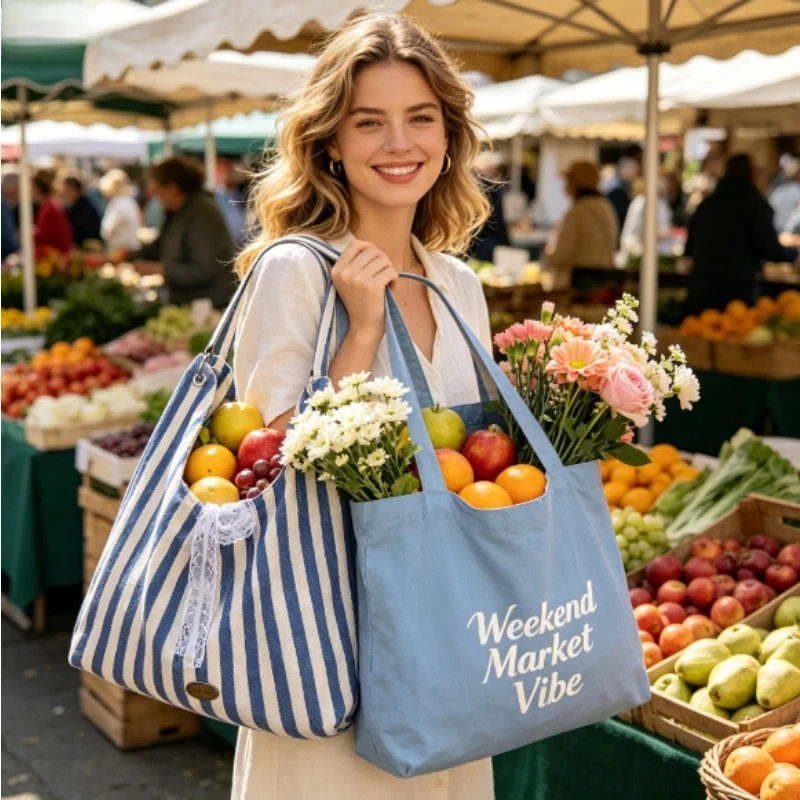 Fashion Double-sided Striped Canvas Bag, Large Capacity Simple Lazy Shoulder Tote, Multi-scene Versatile Daily Commuter Handbag
Fashion Double-sided Striped Canvas Bag, Large Capacity Simple Lazy Shoulder Tote, Multi-scene Versatile Daily Commuter Handbag