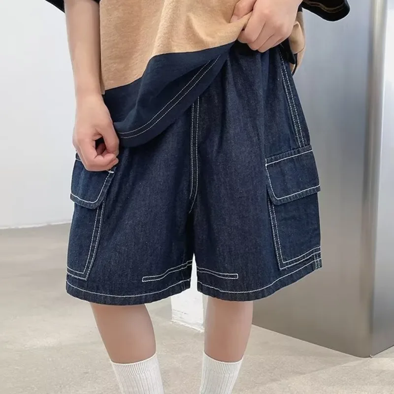 Boys' Summer Denim Shorts, New Korean Version Of Large Pockets For Children, Westernized Street Work Clothes, Shorts
Boys' Summer Denim Shorts, New Korean Version Of Large Pockets For Children, Westernized Street Work Clothes, Shorts