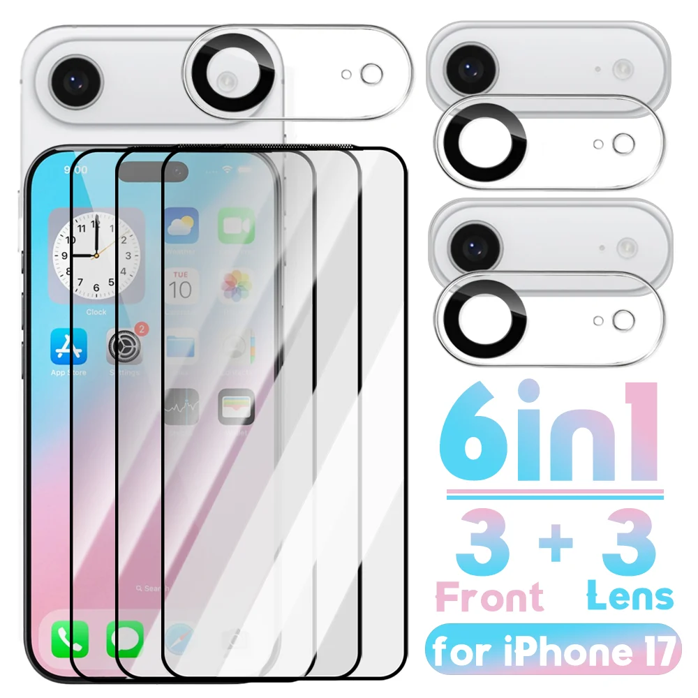 6 in 1 for IPhone 17 Pro Max 17 Air Tempered Glass Screen Protector Rear Lens Protective Films for IPhone 17Air HD Clear Film
6 in 1 for IPhone 17 Pro Max 17 Air Tempered Glass Screen Protector Rear Lens Protective Films for IPhone 17Air HD Clear Film