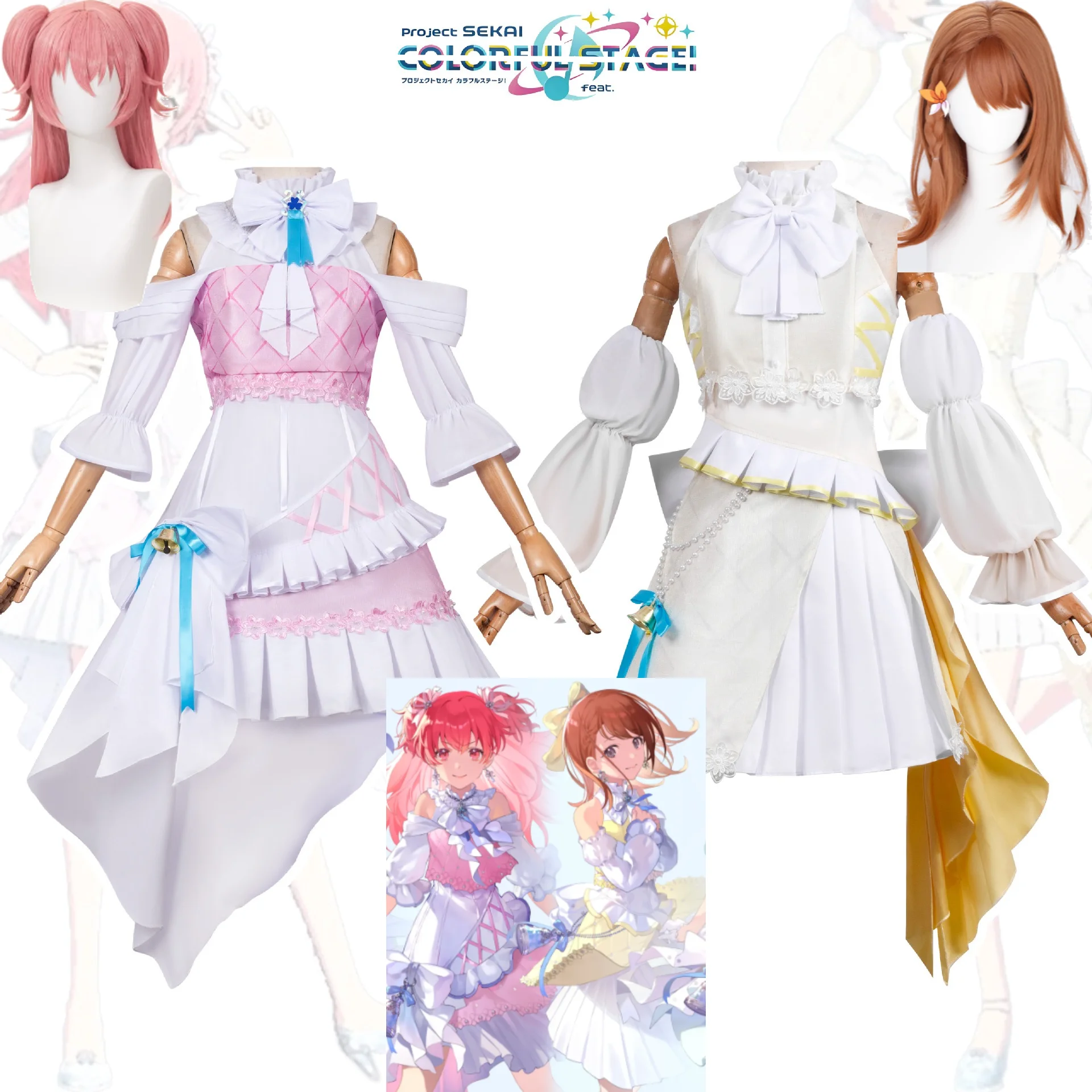 Momoi Airi Hanasato Minori Cosplay Costume Rokaku Idol Stage Costume Clover Motif Wig Accessories Set for Halloween Suits
Momoi Airi Hanasato Minori Cosplay Costume Rokaku Idol Stage Costume Clover Motif Wig Accessories Set for Halloween Suits