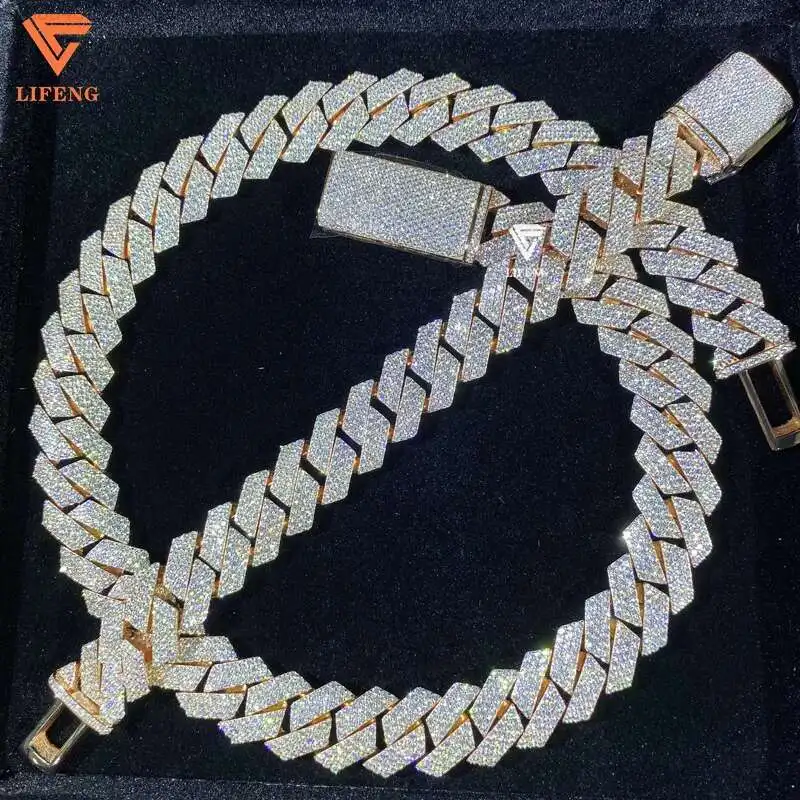 Custom 18mm Cuban Chain Letter Necklace 22 Inch Rose Gold Plated 925 Sterling Silver VVS Chain Moissanite Diamond Fine Jewelry
Custom 18mm Cuban Chain Letter Necklace 22 Inch Rose Gold Plated 925 Sterling Silver VVS Chain Moissanite Diamond Fine Jewelry