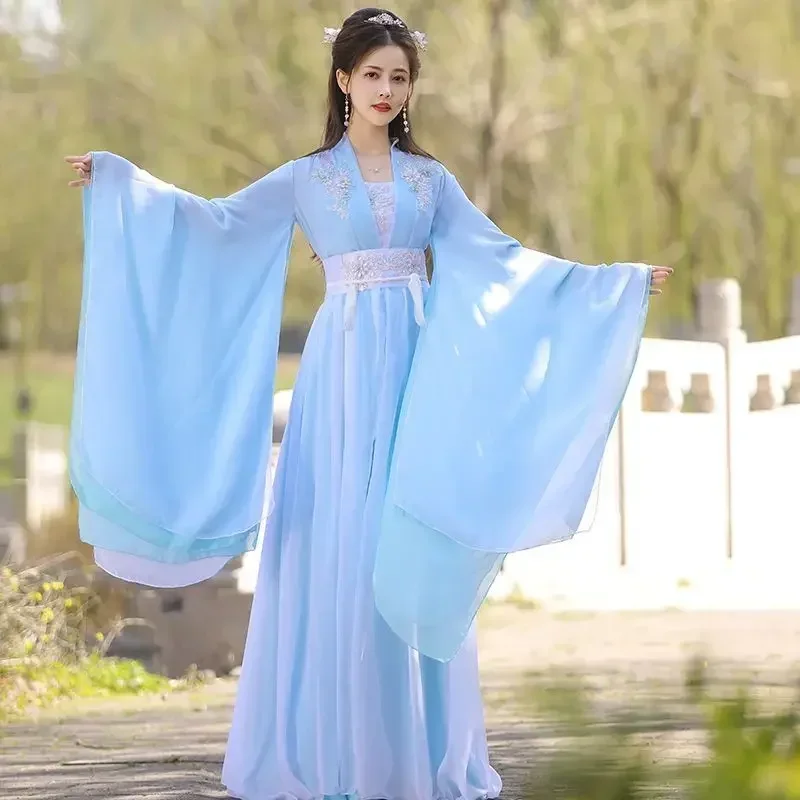 Oversized Chinese Hanfu Dress Women Carnival Cosplay Costume Party Outfit Ancient Vintage Blue Hanfu Dress Plus Size 3XL 2XL
Oversized Chinese Hanfu Dress Women Carnival Cosplay Costume Party Outfit Ancient Vintage Blue Hanfu Dress Plus Size 3XL 2XL
