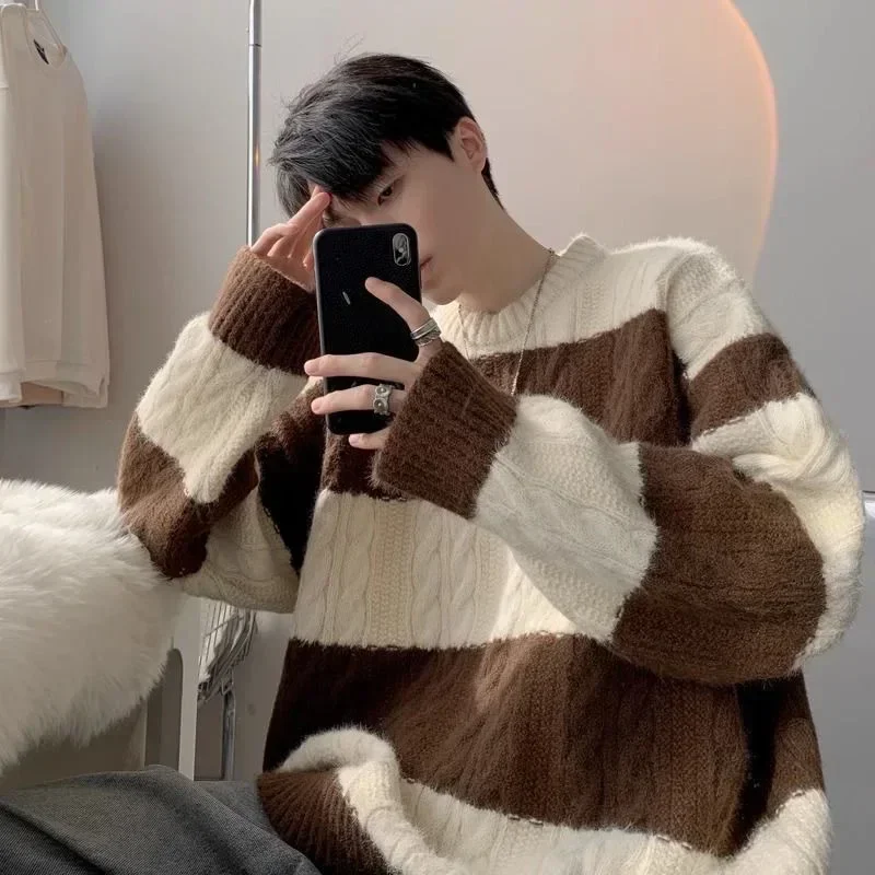 Pullovers Knitted Jumpers O Neck Long Sleeve Sweater Men Spliced Loose Fit Casual Winter 2024 Standard Wool Slight Strech
Pullovers Knitted Jumpers O Neck Long Sleeve Sweater Men Spliced Loose Fit Casual Winter 2024 Standard Wool Slight Strech