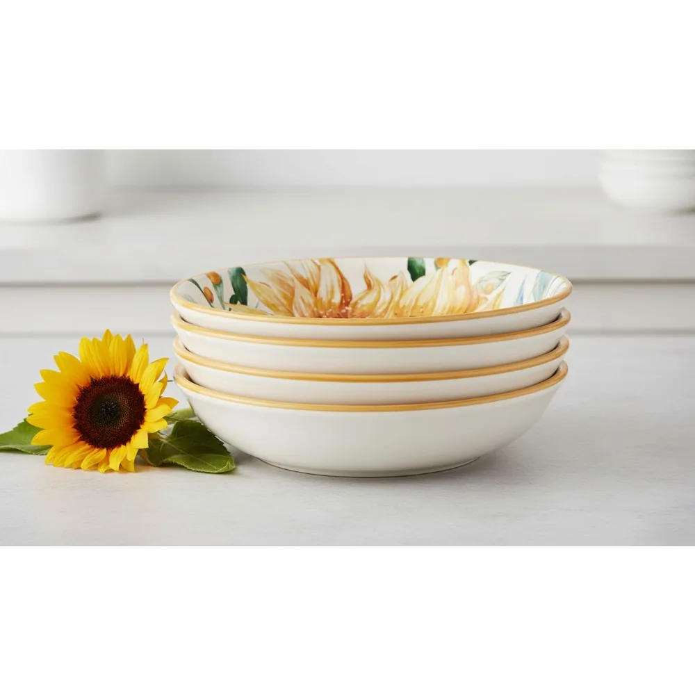 Набор из 4 керамических мисок с подсолнухом, большие миски для супа с макаронами на 38 унций для семейной столовой и развлечения
Набор из 4 керамических мисок с подсолнухом, большие миски для супа с макаронами на 38 унций для семейной столовой и развлечения