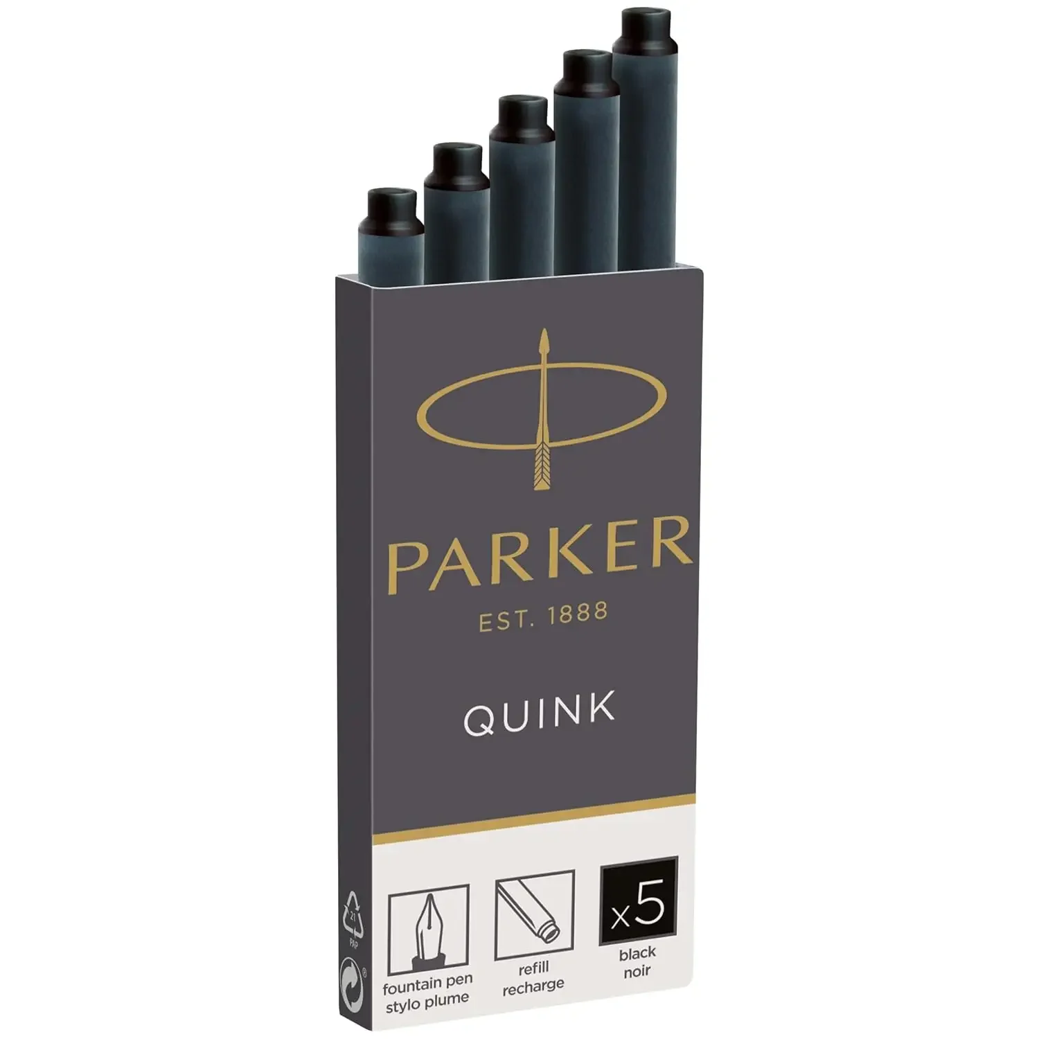 Smooth Black Fountain Pen Refills, 5 Cartridges for Standard Pens
Smooth Black Fountain Pen Refills, 5 Cartridges for Standard Pens