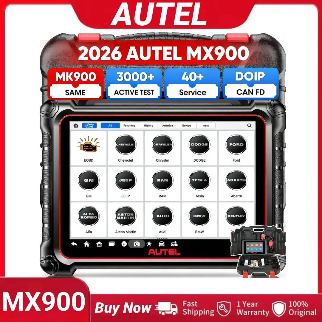 Диагностический сканер Autel MaxiCheck MX900 с двунаправленным управлением, 3000+ активных тестов, DoIP и CAN FD, 40+ сервисных функций, считыватель кодов OBD2
Диагностический сканер Autel MaxiCheck MX900 с двунаправленным управлением, 3000+ активных тестов, DoIP и CAN FD, 40+ сервисных функций, считыватель кодов OBD2
