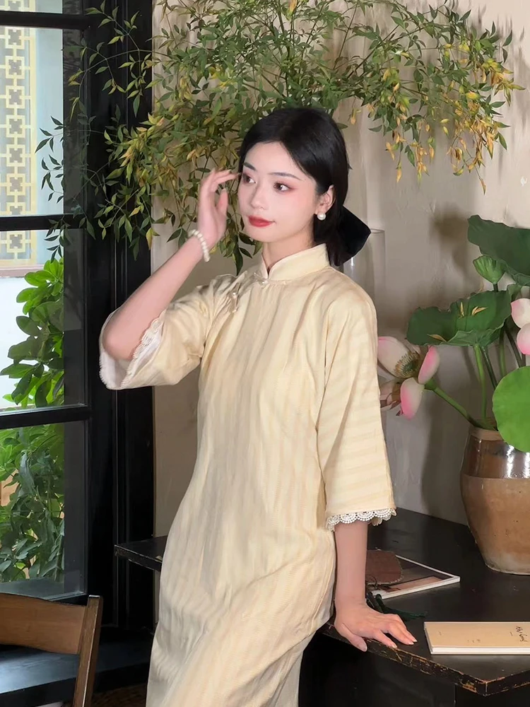 Ele New Chinese Sle Dr Women's Autumn Winter Long Qipao Dr Daily Wear Low Slit Seven Sve Length
Ele New Chinese Sle Dr Women's Autumn Winter Long Qipao Dr Daily Wear Low Slit Seven Sve Length
