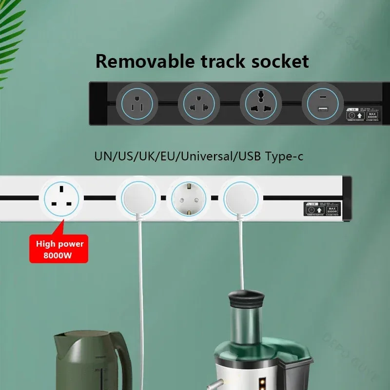 Removable Power Track Socket Round Function Adapter Plug,EU FR UK US USB C Universal Wall Electrical Track Outlet Office Kitchen
Removable Power Track Socket Round Function Adapter Plug,EU FR UK US USB C Universal Wall Electrical Track Outlet Office Kitchen