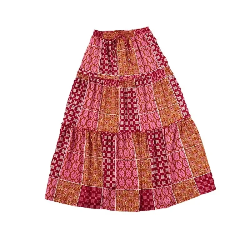 2024 Пляжная юбка в богемном стиле, юбка с принтом в стиле ретро, летняя винтажная длинная юбка с эластичной резинкой на талии, повседневная свободная женская одежда 8626
2024 Пляжная юбка в богемном стиле, юбка с принтом в стиле ретро, летняя винтажная длинная юбка с эластичной резинкой на талии, повседневная свободная женская одежда 8626