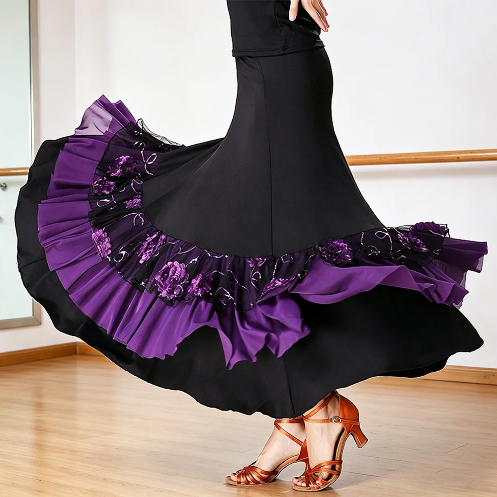Ballroom Dance Spanish Waltz Dance Swing Practice Dance Skirt for Women Flamenco Tango Performance Costume
Ballroom Dance Spanish Waltz Dance Swing Practice Dance Skirt for Women Flamenco Tango Performance Costume