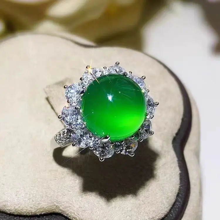 Natural Myanmar Jadeite Green Jade Rings Women Healing Gemstone Fine Jewelry Grade A Burma Jade Luxury Zircon Wedding Ring
Natural Myanmar Jadeite Green Jade Rings Women Healing Gemstone Fine Jewelry Grade A Burma Jade Luxury Zircon Wedding Ring