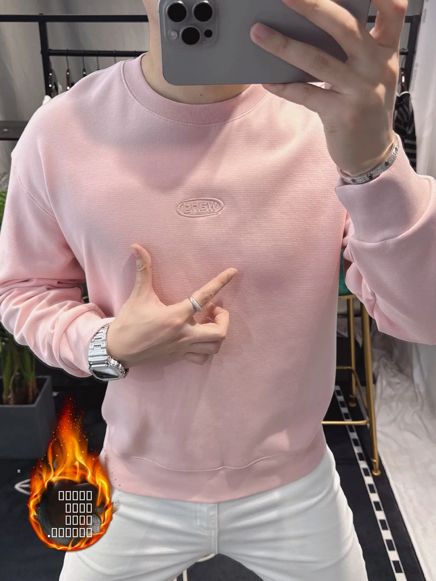 Pink Fce Lined Thi Long Sve Casual Hoodie Men's Comfortable Warm Cotton Sweatirt Trendy Base Layer irt
Pink Fce Lined Thi Long Sve Casual Hoodie Men's Comfortable Warm Cotton Sweatirt Trendy Base Layer irt
