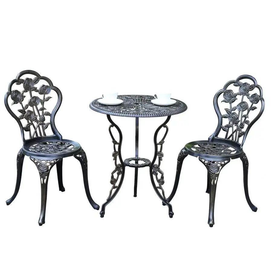 Patio Bistro Set.RustResistant Cast Aluminum Bistro Table Set with Umbrella Hole for Backyard Rose Copper
Patio Bistro Set.RustResistant Cast Aluminum Bistro Table Set with Umbrella Hole for Backyard Rose Copper