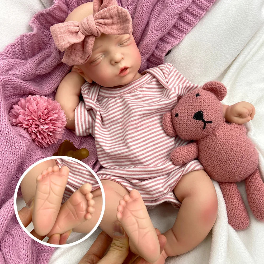 18Inch Weighted Silicone Reborn Baby Doll Hand Painted Sleeping Reborn Doll Soft Flexible Newboorn Gift For Artist Collection
18Inch Weighted Silicone Reborn Baby Doll Hand Painted Sleeping Reborn Doll Soft Flexible Newboorn Gift For Artist Collection