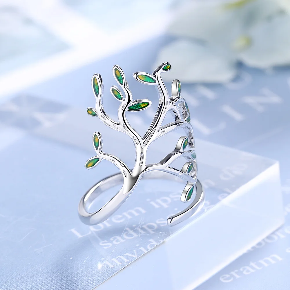 Buyee 925 Sterling Silver Female Big Flower Ring Finger Green leaf Open Ring for Women Fashion Party Fine Jewelry Circle Gift
Buyee 925 Sterling Silver Female Big Flower Ring Finger Green leaf Open Ring for Women Fashion Party Fine Jewelry Circle Gift