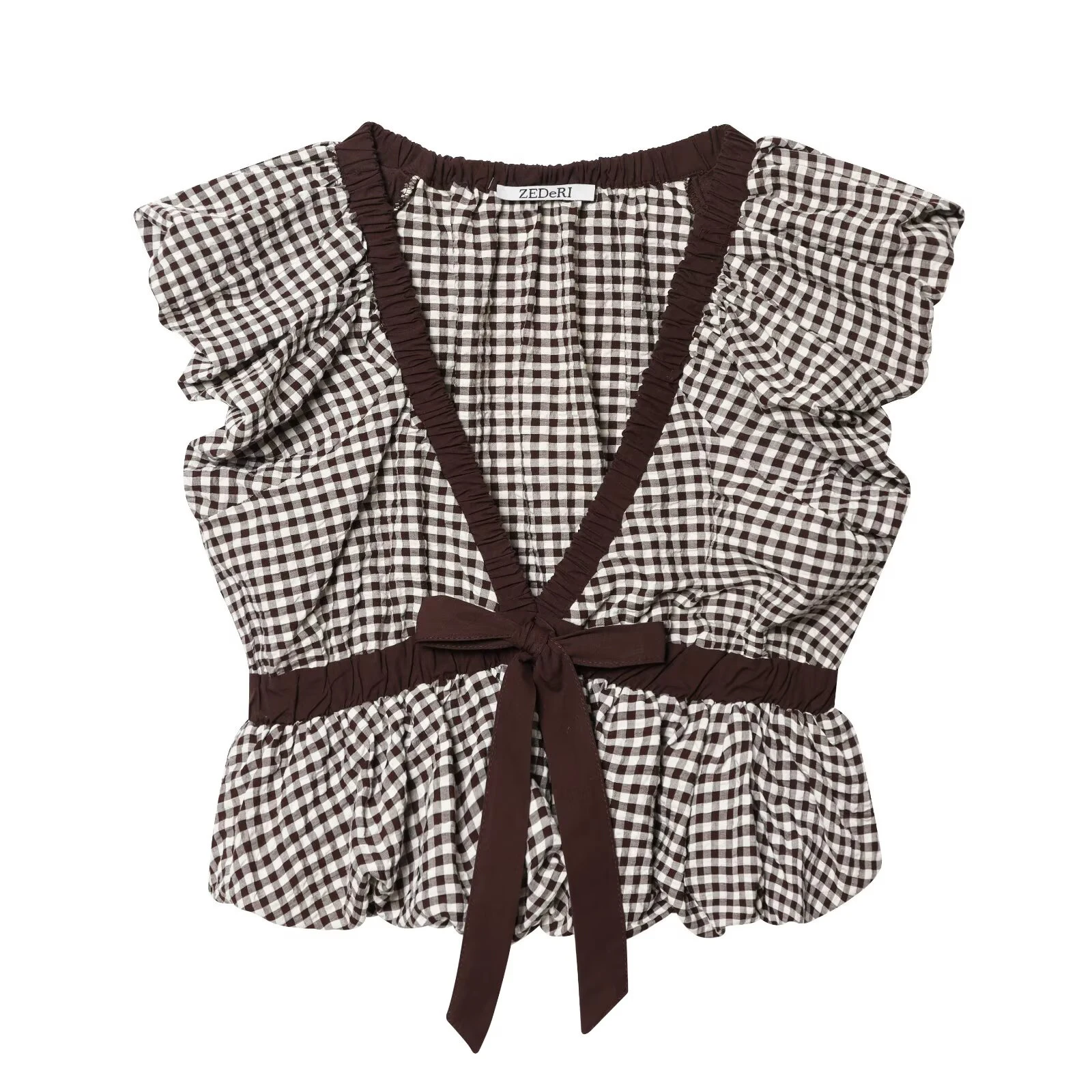 Новинка Весна/Лето 2026: Женская блузка-топ без рукавов в стиле «сладкий и острый» с бантом-бабочкой и мелкой клеткой, фасон «баллон»
Новинка Весна/Лето 2026: Женская блузка-топ без рукавов в стиле «сладкий и острый» с бантом-бабочкой и мелкой клеткой, фасон «баллон»