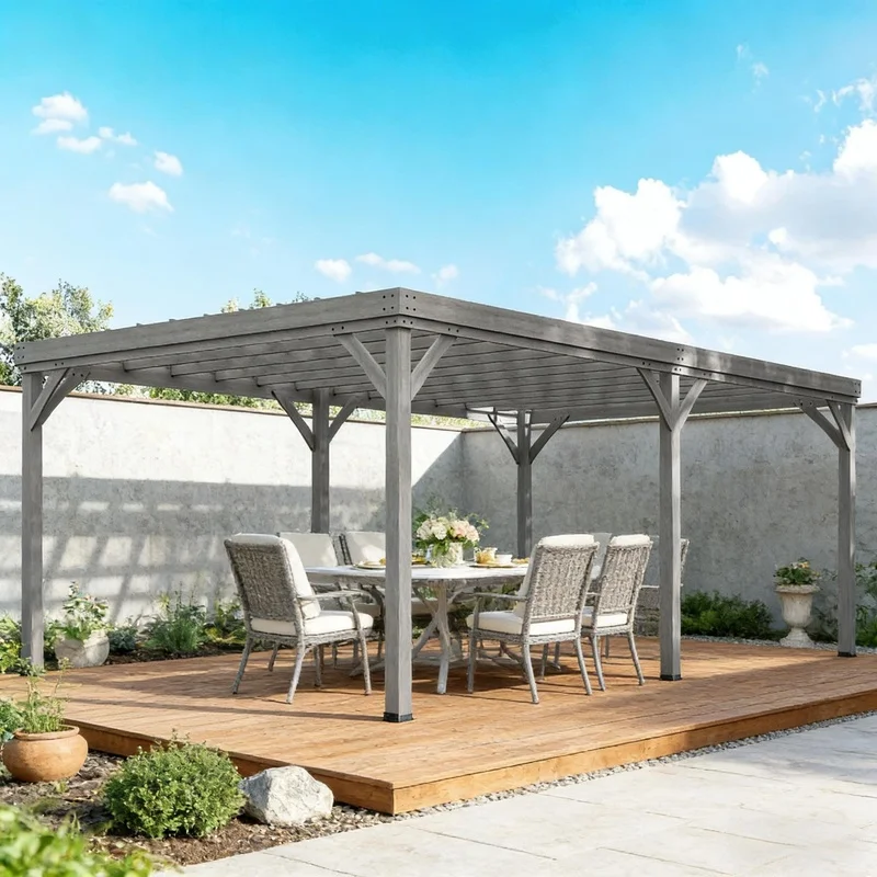 Wooden Pergola with Grape Vine Outdoor Garden Arbour
Wooden Pergola with Grape Vine Outdoor Garden Arbour