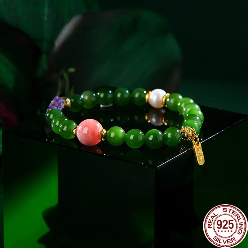 925 Silver Natural Jasper Jade Beaded Bracelet For Women Gemstone Vintage Handmade Rope Charms Bracelets 2023 New Jewelry Gift
925 Silver Natural Jasper Jade Beaded Bracelet For Women Gemstone Vintage Handmade Rope Charms Bracelets 2023 New Jewelry Gift