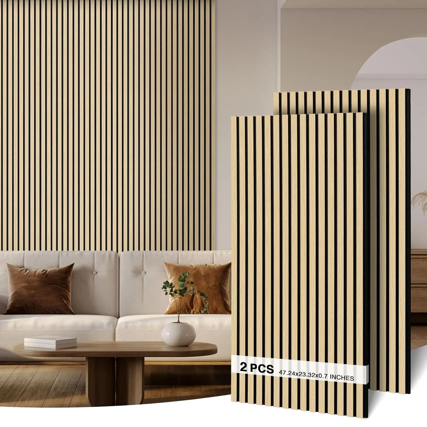 Acoustic Wood Slat Wall Panels, Soundproof Panels for Home Office & Theater, 2 Pack 47.2"x23.6", Oak #13
Acoustic Wood Slat Wall Panels, Soundproof Panels for Home Office & Theater, 2 Pack 47.2"x23.6", Oak #13