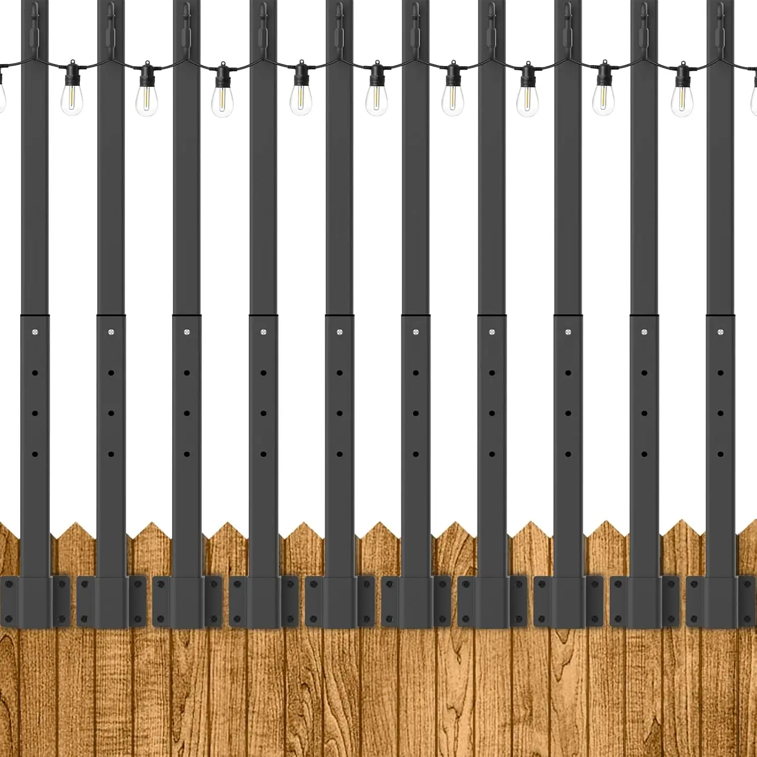 10 Pack 2.8Ft Outdoor String Light Poles with Clips & Holders for Patio, Fence, Garden, Deck, Wall Mounting
10 Pack 2.8Ft Outdoor String Light Poles with Clips & Holders for Patio, Fence, Garden, Deck, Wall Mounting