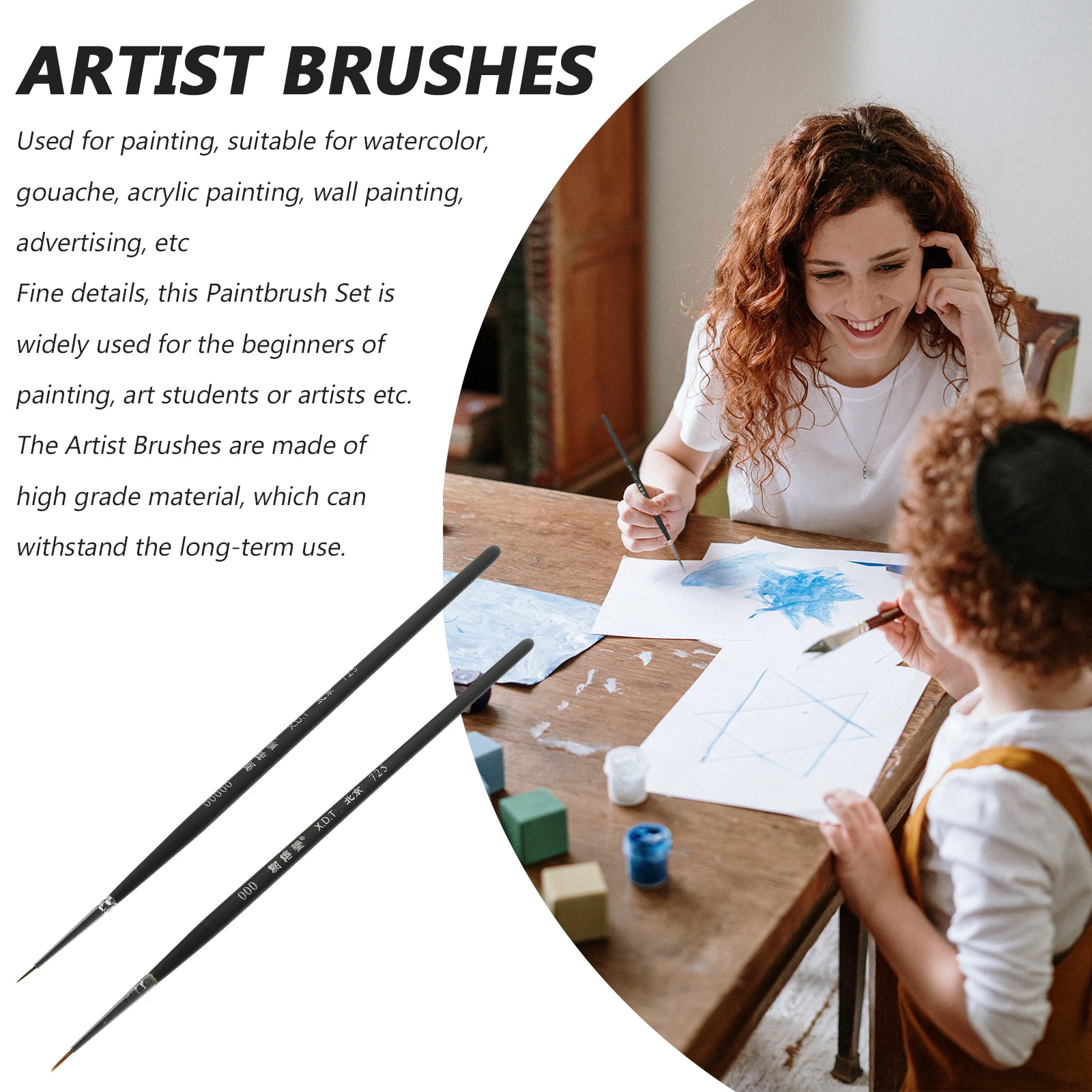 Набор черных нейлоновых кистей из 2 предметов для акварели, гуаши, акрила, начинающих художников, высококачественный материал, легкий компактный материал для хранения
Набор черных нейлоновых кистей из 2 предметов для акварели, гуаши, акрила, начинающих художников, высококачественный материал, легкий компактный материал для хранения