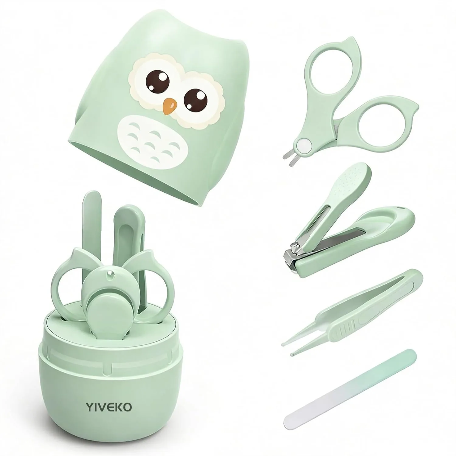 Baby Nail Kit, 4-in-1 Baby Nail Care Set with Cute Case, Clippers, Scissors, File & Tweezers for Newborn Infant Toddler Kids
Baby Nail Kit, 4-in-1 Baby Nail Care Set with Cute Case, Clippers, Scissors, File & Tweezers for Newborn Infant Toddler Kids