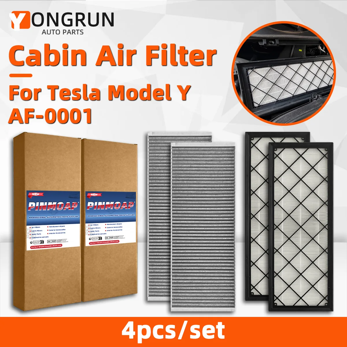 YONGRUN 4pcs Full Set Cabin Air Filter Suitable For Tesla Model Y Juniper 2025 2024 Replace Filter With Activated Carbon
YONGRUN 4pcs Full Set Cabin Air Filter Suitable For Tesla Model Y Juniper 2025 2024 Replace Filter With Activated Carbon