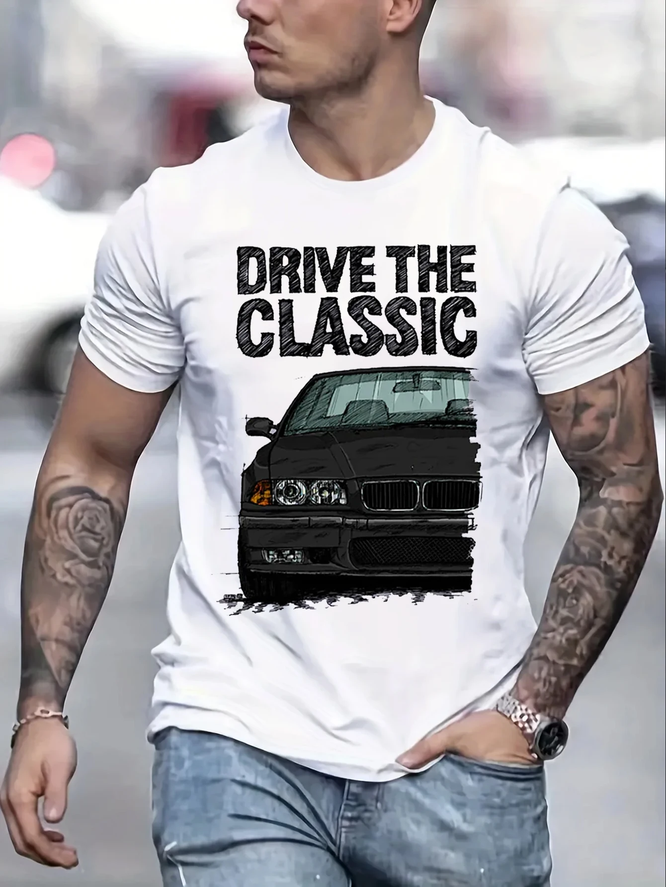 Short Sleeved Tee Tops Drive The Classic Printed Mens Fashion T-Shirt Round Neck Cotton Male Black White Design Summer t Shirt
Short Sleeved Tee Tops Drive The Classic Printed Mens Fashion T-Shirt Round Neck Cotton Male Black White Design Summer t Shirt