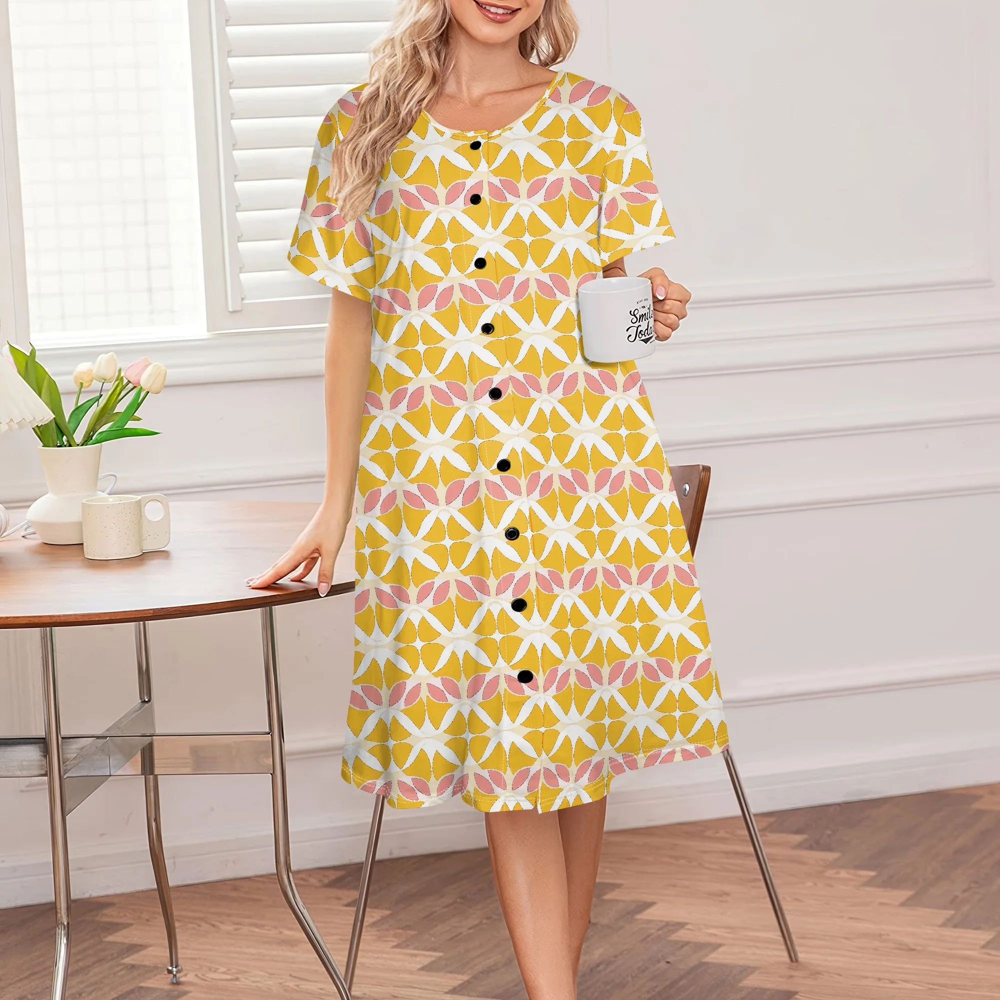 Geometric Floral Print Plus Size Dress Women's Casual Button-Down Summer Dress S-3XL Bright Daywear or Resort Look
Geometric Floral Print Plus Size Dress Women's Casual Button-Down Summer Dress S-3XL Bright Daywear or Resort Look