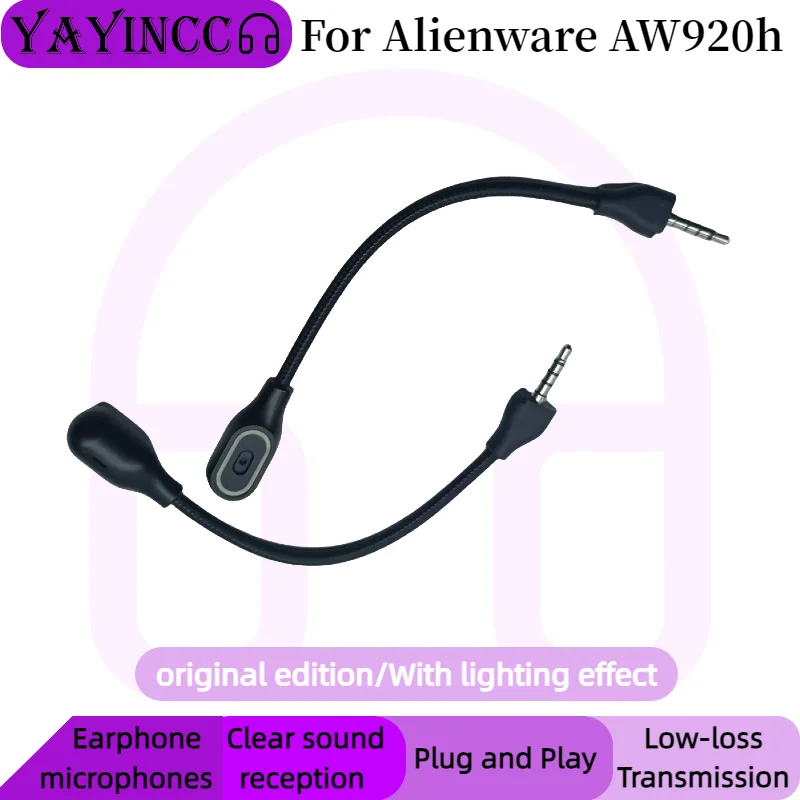 YAYINCC Replacement 3.5mm Noise cancelling model with lights Mics For Alienware AW920h Detachable microphone rod plug and play
YAYINCC Replacement 3.5mm Noise cancelling model with lights Mics For Alienware AW920h Detachable microphone rod plug and play
