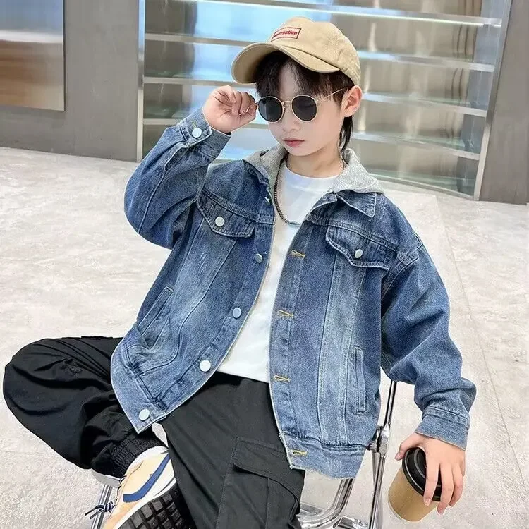 Джинсовые куртки для мальчиков, детское джинсовое пальто, детская верхняя одежда с капюшоном, весенне-осенняя спортивная одежда с капюшоном для мальчиков от 3 до 12 лет
Джинсовые куртки для мальчиков, детское джинсовое пальто, детская верхняя одежда с капюшоном, весенне-осенняя спортивная одежда с капюшоном для мальчиков от 3 до 12 лет