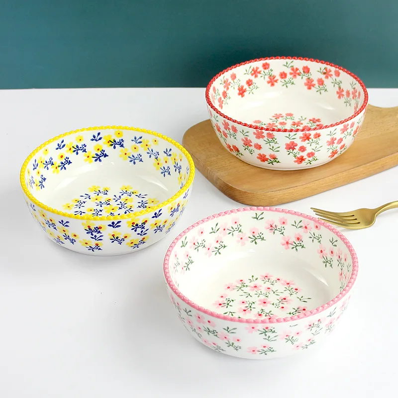 New Creative Ceramic Bowl Home Dining Utensils Small Floral Salad Bowl Japanese Style 6 Inch Underglaze Color round Rice
New Creative Ceramic Bowl Home Dining Utensils Small Floral Salad Bowl Japanese Style 6 Inch Underglaze Color round Rice
