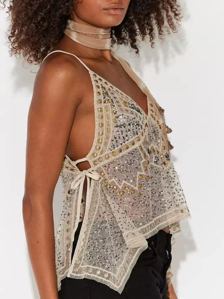 Women Sequin Mesh Tank Top Glitter Floral Embroidered Cami Crop Top Summer Sleeveless Backless Rhinestone Camisole Vest
Women Sequin Mesh Tank Top Glitter Floral Embroidered Cami Crop Top Summer Sleeveless Backless Rhinestone Camisole Vest