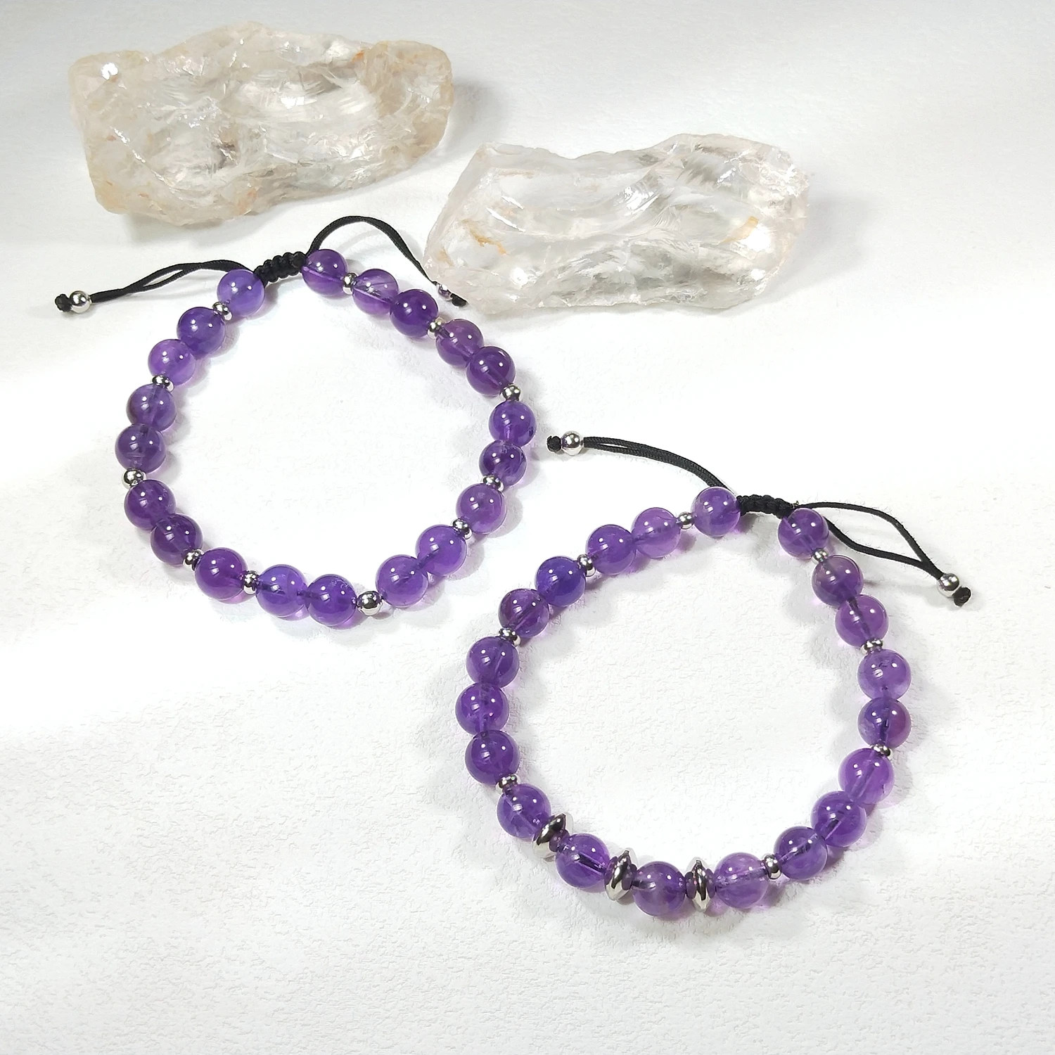 Lii Ji Natural Stone Amethyst 8mm Adjustable Bracelet For Male Jewelry
Lii Ji Natural Stone Amethyst 8mm Adjustable Bracelet For Male Jewelry